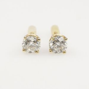 0.81cttw 14k Yellow Gold Diamond Stud Earrings